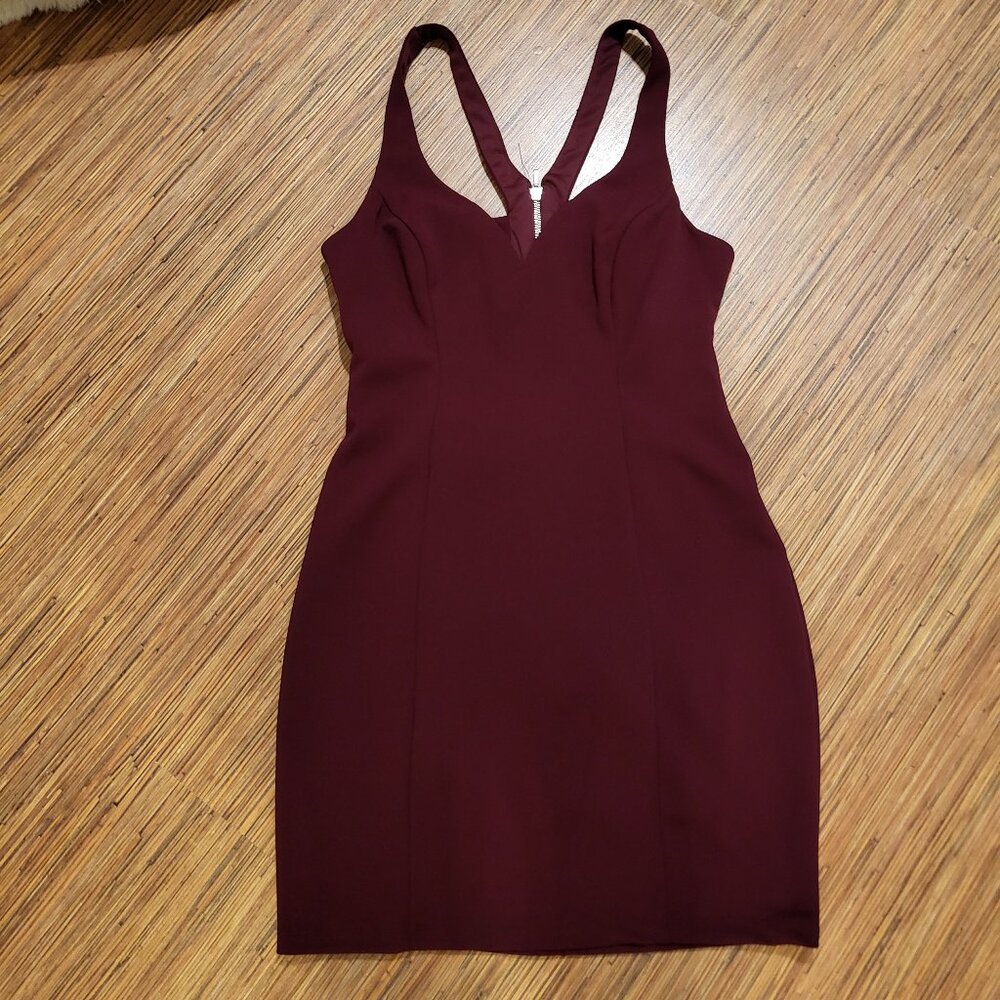 Darlin brand burgundy dress silver zipper